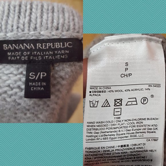 Banana Republic Silver Wool Alpaca Blend Chunky Knit Open Crew Neck Cardigan - Picture 3 of 3